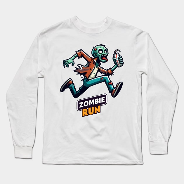 Zombie Run Long Sleeve T-Shirt by Rawlifegraphic